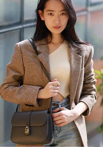 Anathema Calfskin Padlock Shoulder Bag Black
