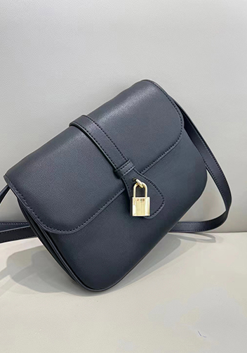 Anathema Calfskin Padlock Shoulder Bag Black