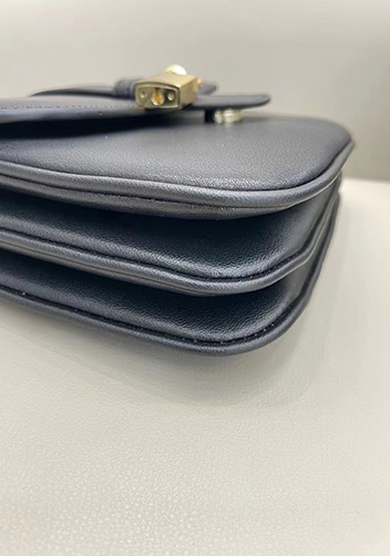 Anathema Calfskin Padlock Shoulder Bag Black