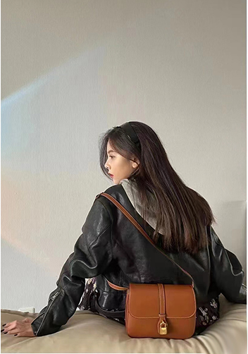 Anathema Calfskin Padlock Shoulder Bag Brown
