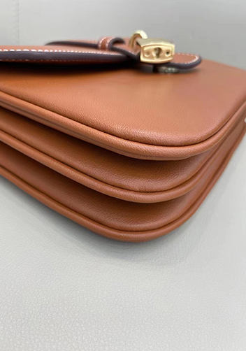 Anathema Calfskin Padlock Shoulder Bag Brown