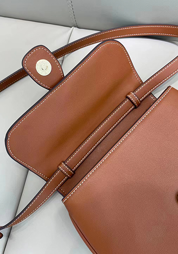 Anathema Calfskin Padlock Shoulder Bag Brown