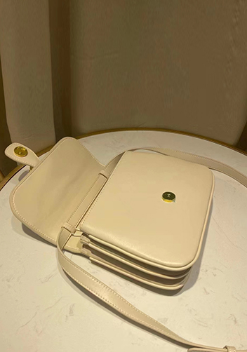Anathema Calfskin Padlock Shoulder Bag Cream