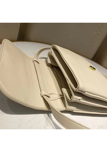 Anathema Calfskin Padlock Shoulder Bag Cream