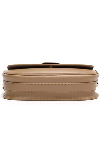 Anathema Calfskin Padlock Clutch On Strap Bag Apricot
