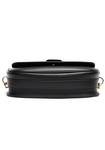 Anathema Calfskin Padlock Clutch On Strap Bag Black