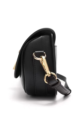 Anathema Calfskin Padlock Clutch On Strap Bag Black