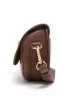 Anathema Calfskin Padlock Clutch On Strap Bag Choco