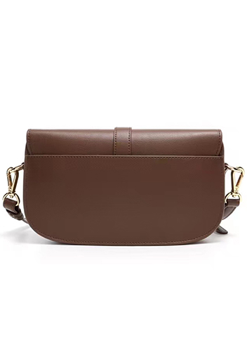 Anathema Calfskin Padlock Clutch On Strap Bag Choco