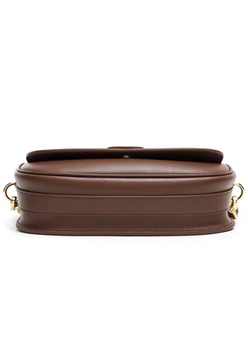 Anathema Calfskin Padlock Clutch On Strap Bag Choco