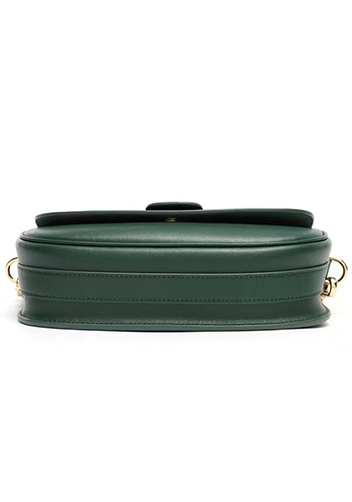 Anathema Calfskin Padlock Clutch On Strap Bag Green