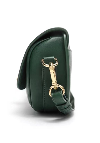 Anathema Calfskin Padlock Clutch On Strap Bag Green