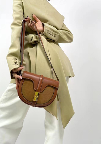 Anathema Calfskin Saddle Shoulder Bag Brown