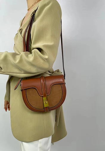 Anathema Calfskin Saddle Shoulder Bag Brown