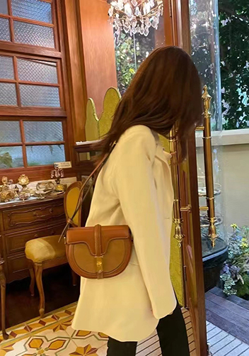 Anathema Calfskin Saddle Shoulder Bag Brown