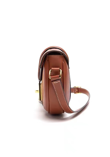 Anathema Calfskin Saddle Shoulder Bag Brown