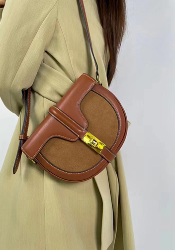 Anathema Calfskin Saddle Shoulder Bag Brown