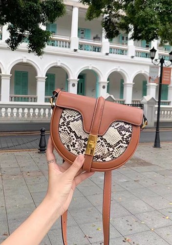 Anathema Calfskin Saddle Shoulder Bag Snake