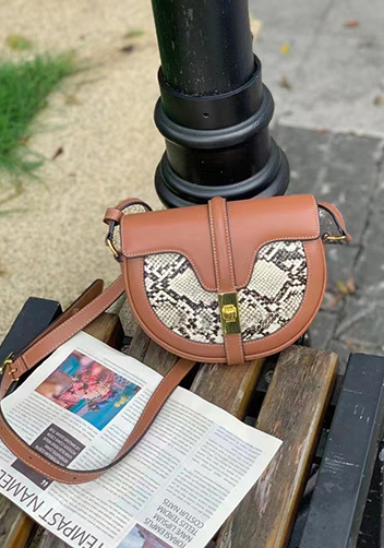 Anathema Calfskin Saddle Shoulder Bag Snake