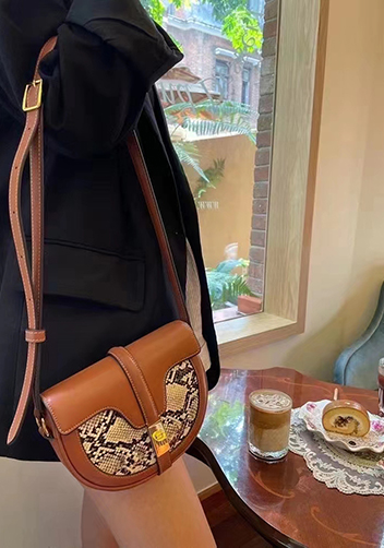 Anathema Calfskin Saddle Shoulder Bag Snake