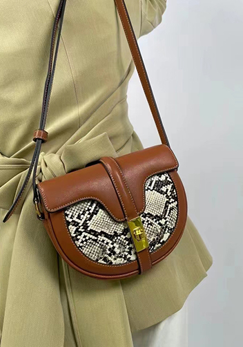 Anathema Calfskin Saddle Shoulder Bag Snake
