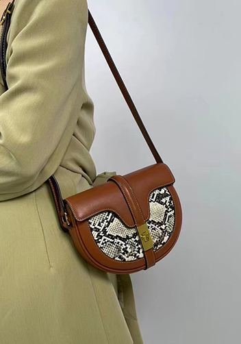 Anathema Calfskin Saddle Shoulder Bag Snake