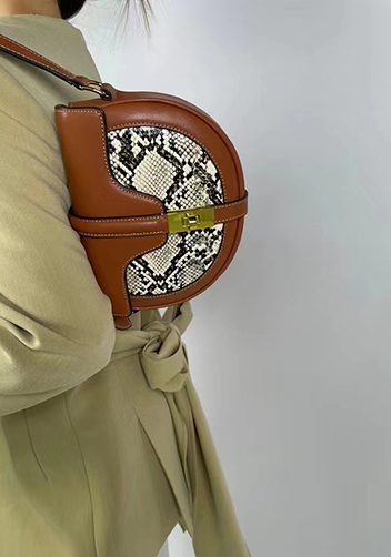 Anathema Calfskin Saddle Shoulder Bag Snake