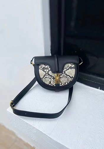 Anathema Calfskin Saddle Shoulder Bag Black
