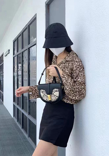 Anathema Calfskin Saddle Shoulder Bag Black