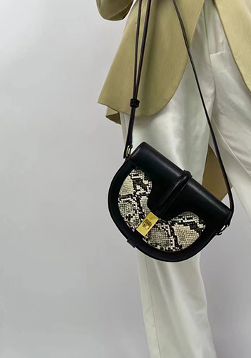 Anathema Calfskin Saddle Shoulder Bag Black