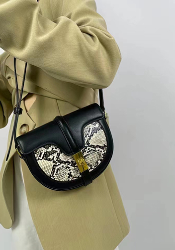 Anathema Calfskin Saddle Shoulder Bag Black