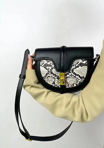 Anathema Calfskin Saddle Shoulder Bag Black