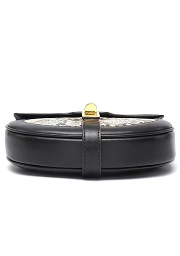 Anathema Calfskin Saddle Shoulder Bag Black