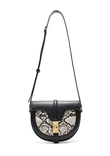 Anathema Calfskin Saddle Shoulder Bag Black