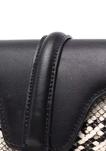 Anathema Calfskin Saddle Shoulder Bag Black