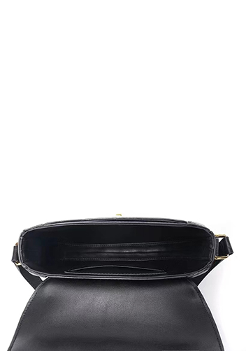 Anathema Calfskin Saddle Shoulder Bag Black