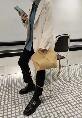 Euclid Medium Woven Bag Beige