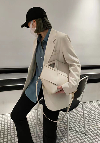 Euclid Medium Woven Bag Cream