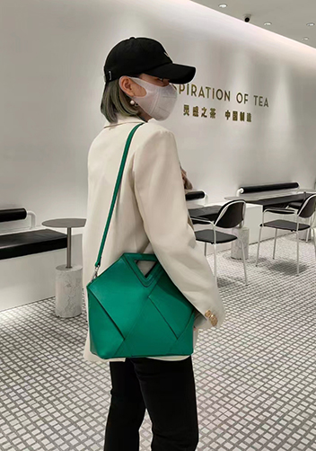 Euclid Medium Woven Bag Green