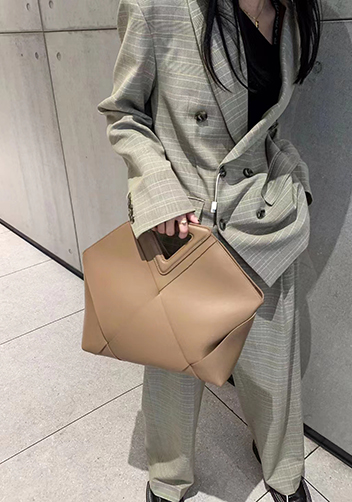 Euclid Large Woven Bag Beige