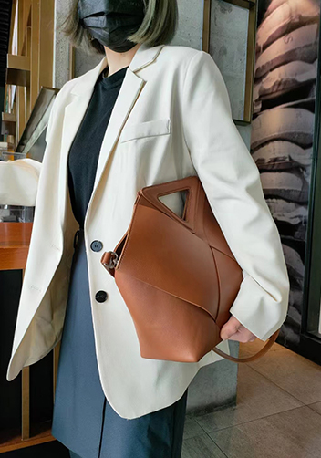 Euclid Large Woven Bag Camel