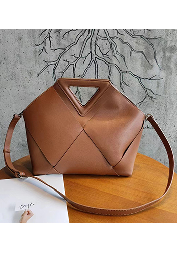 Euclid Large Woven Bag Camel
