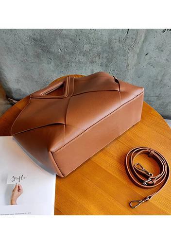 Euclid Large Woven Bag Camel