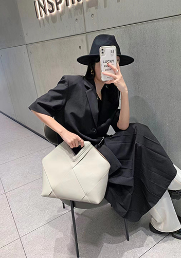 Euclid Large Woven Bag Cream