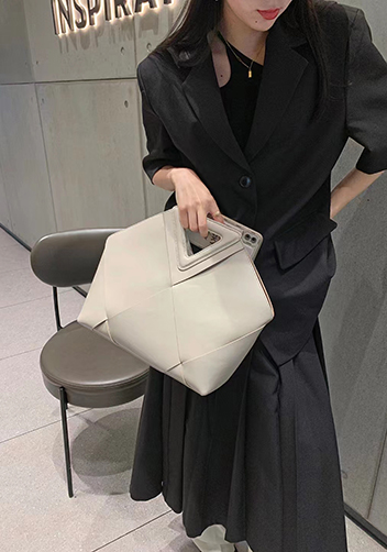 Euclid Large Woven Bag Cream