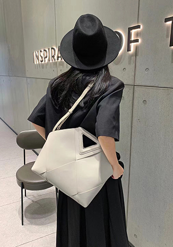 Euclid Large Woven Bag Cream