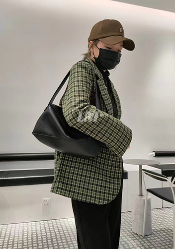 Adrienne Patchwork Leather Shoulder Bag Black