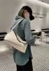 Adrienne Patchwork Leather Shoulder Bag Cream
