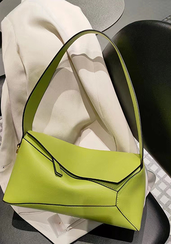 Adrienne Patchwork Leather Shoulder Bag Yellow