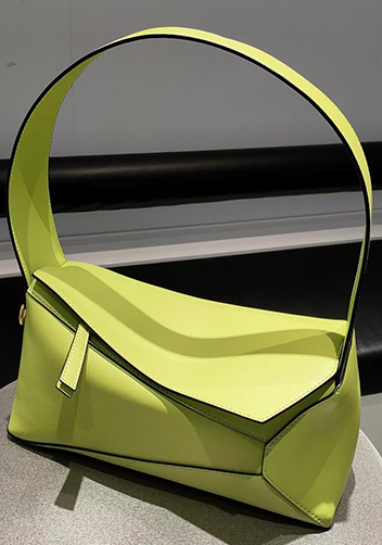 Adrienne Patchwork Leather Shoulder Bag Yellow